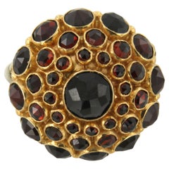 Brooch with garnet 14k pink gold 8.9 grams