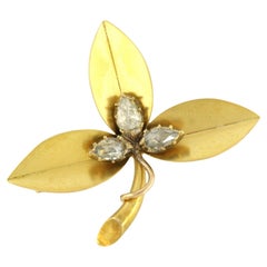 Broche con diamantes talla rosa de hasta 0,75 ct Oro de 14k 5,1 gramos