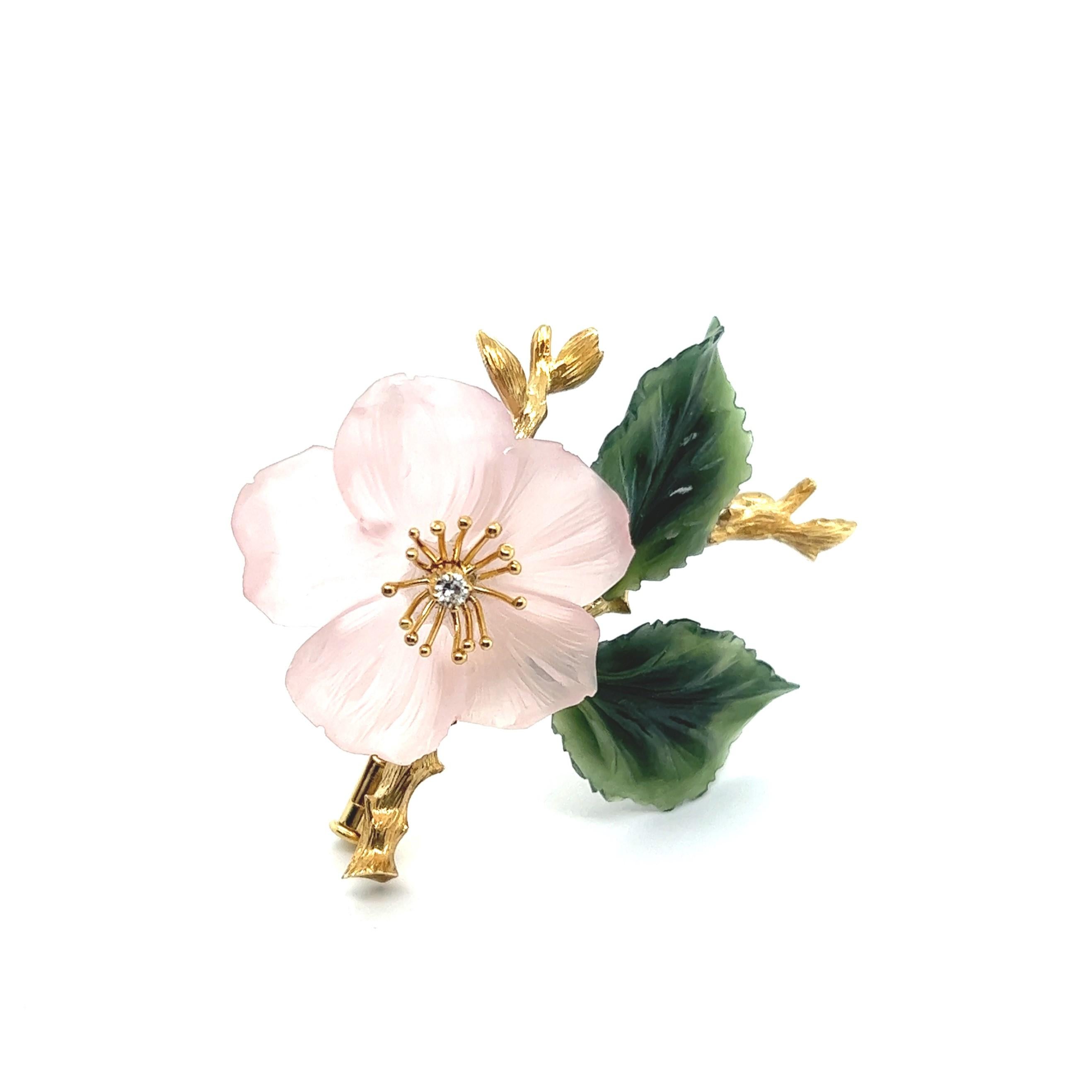 Introducing our exquisite flower-inspired brooch, a harmonious example of natural beauty created by Austrian jeweler Ernst Paltscho. Known far beyond Austria's borders, Paltscho was recognized in Vienna as the 
