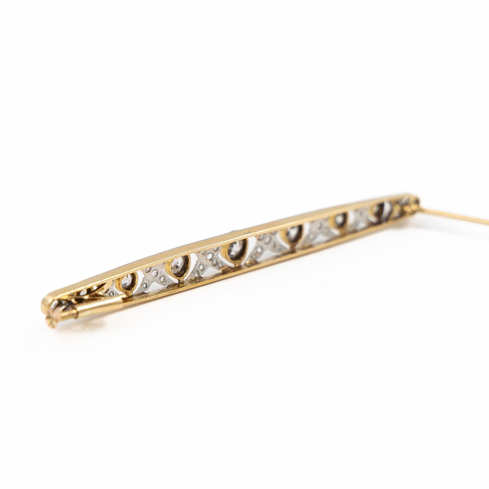 Brooch Yellow Gold Diamond For Sale 1