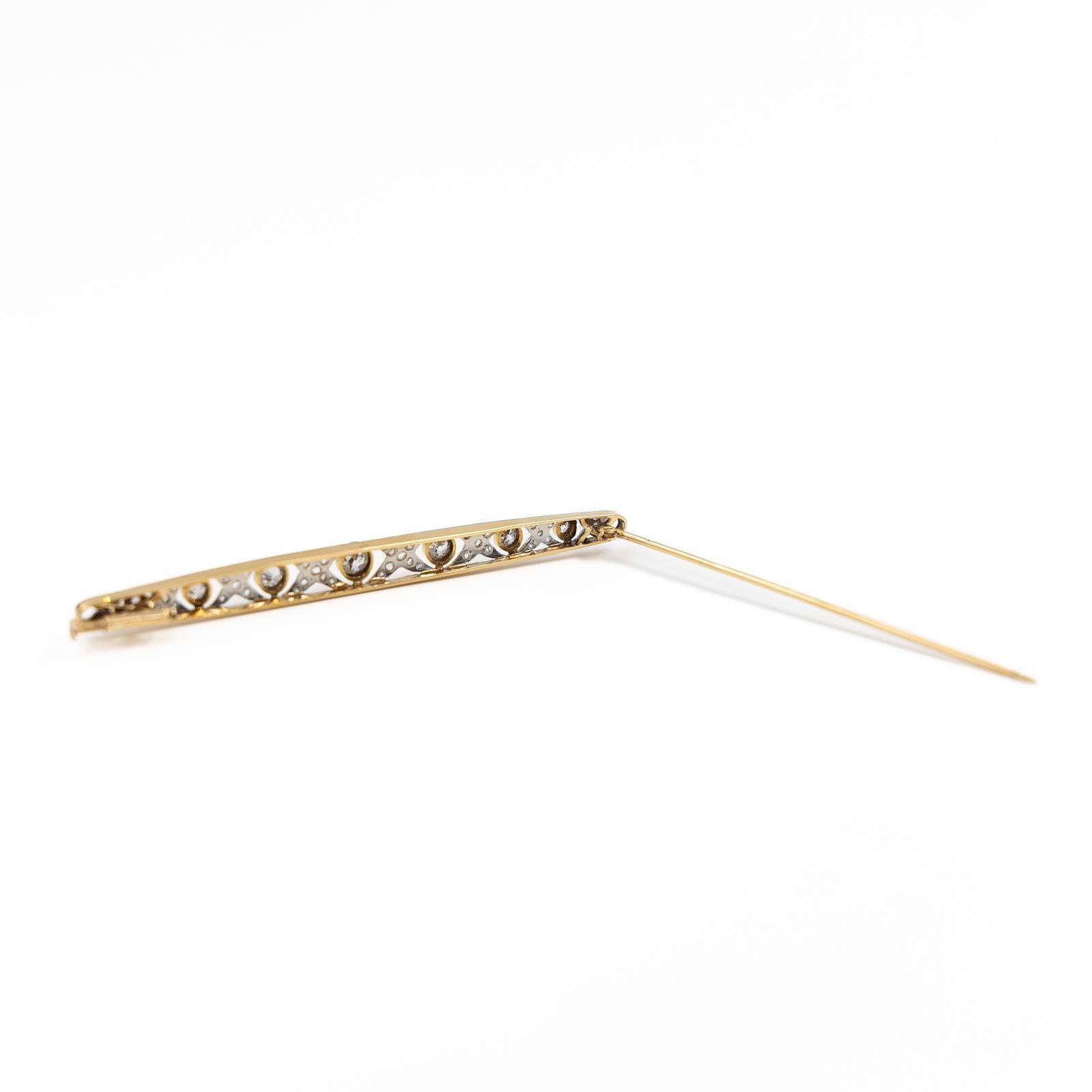 Brooch Yellow Gold Diamond For Sale 2