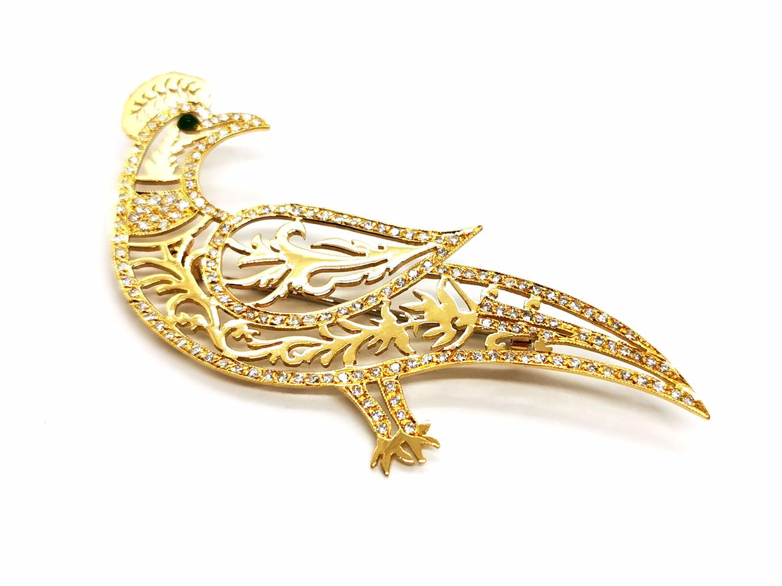 Brooch Yellow Gold Diamond For Sale 4