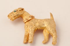 Fox-Terrier 18kt  Gold Pin