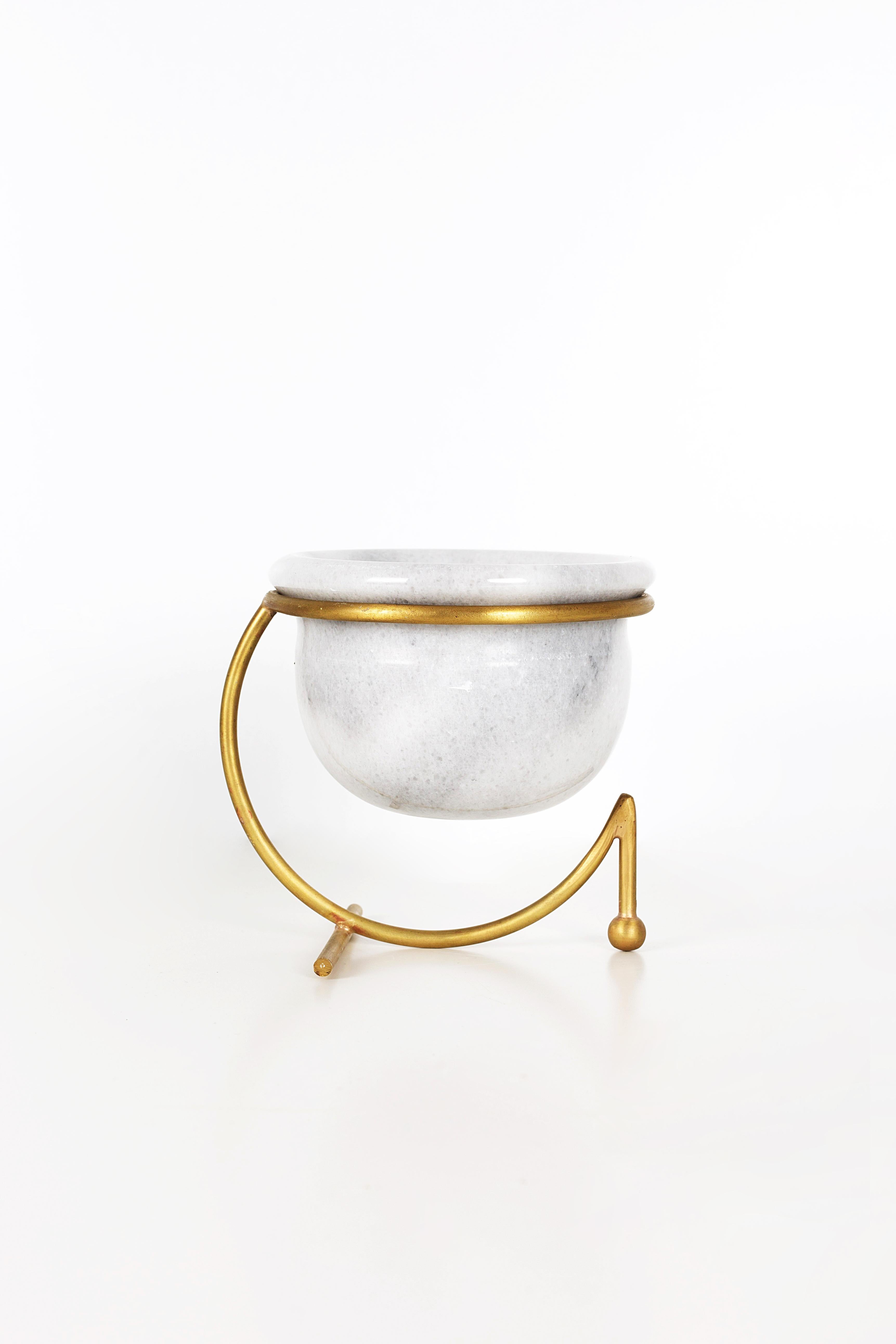 Brass Brook Bowl/Vase by Studio Laf For Sale