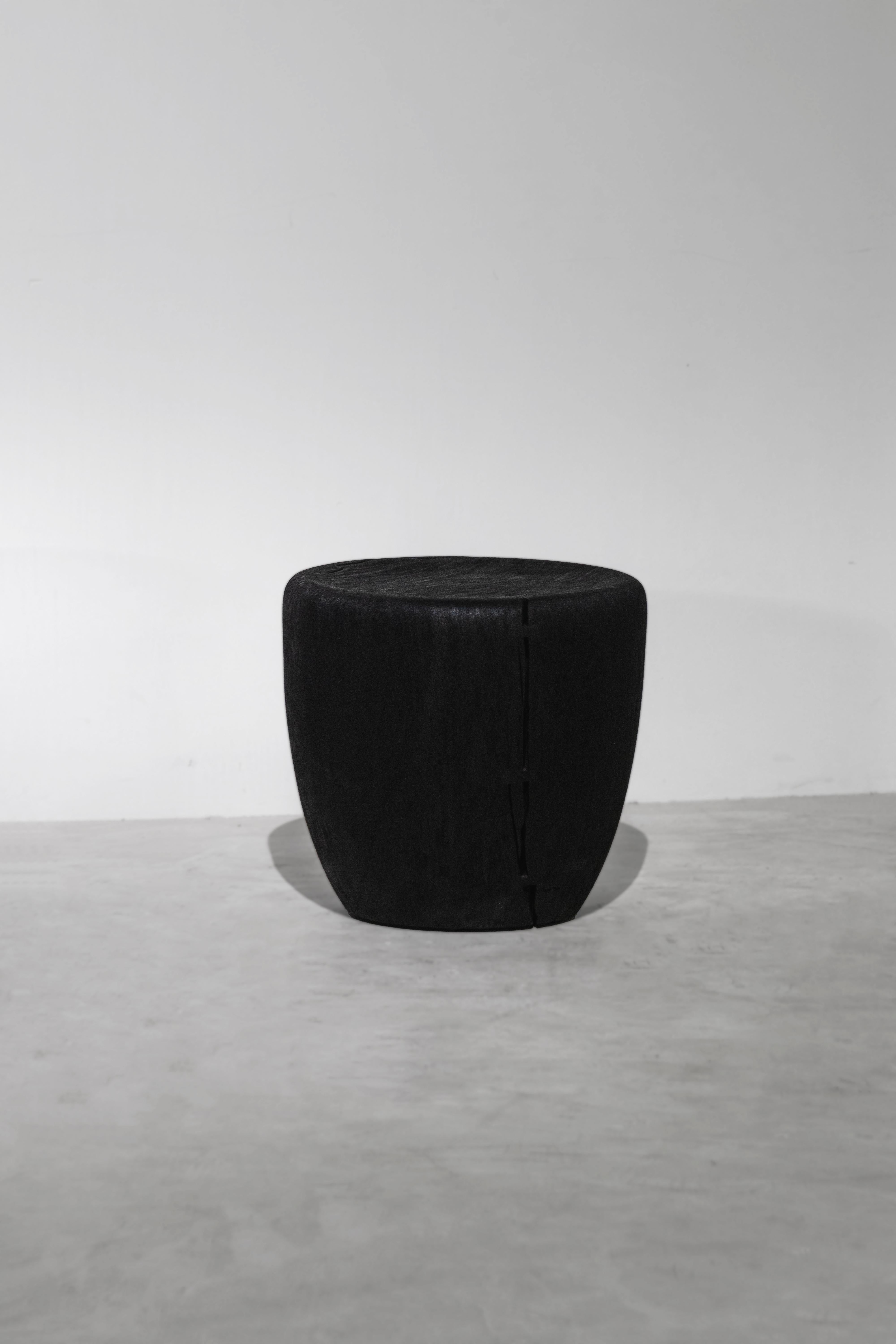 Thai BROOK, Rough Black Monkey Pod stool For Sale