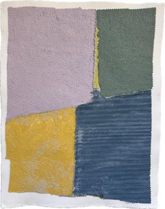 Home I by Brook Soss, Color block Vertical Abstract on Paper With Sandstone