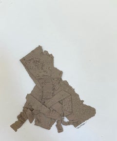Perch by Brook Soss, Neutral Abstract on Paper With Sandstone