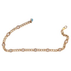 Brooke  3/4ct Diamond Cuban Link Bracelet  14k Yellow Gold  Bezel Setting