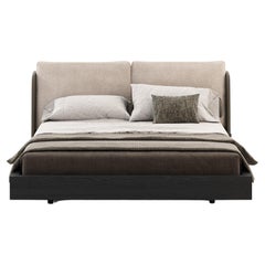 21st-century Contemporary bed, Upholstered with customisable fabric