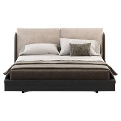 21st-century Contemporary bed upholstered with custom fabric by Laskasas