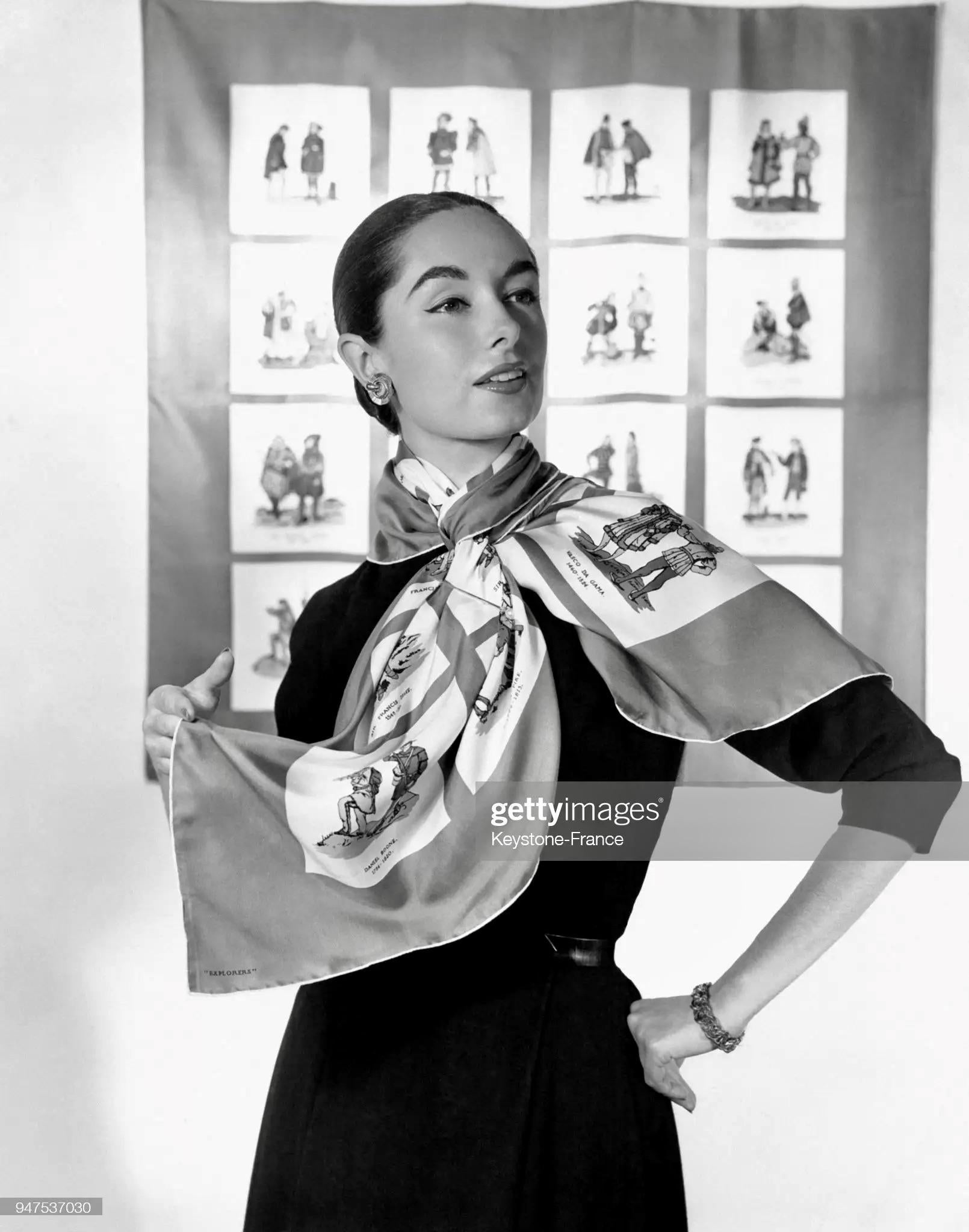 Brooke Cadwallader Carnival Mid-Century Era Silk Scarf, 1947-1950 For Sale 8