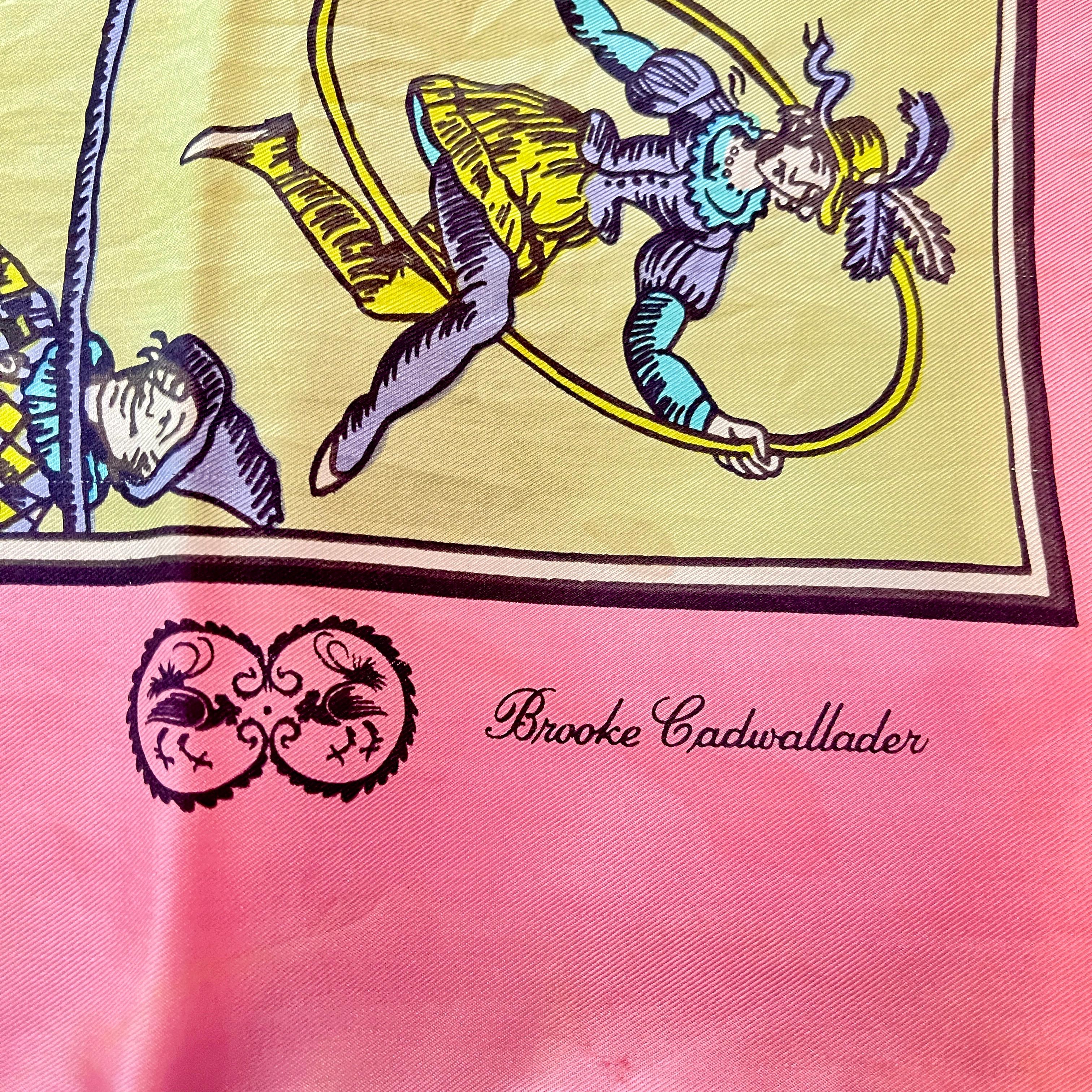 Brooke Cadwallader Carnival Mid-Century Era Silk Scarf, 1947-1950 For Sale 2