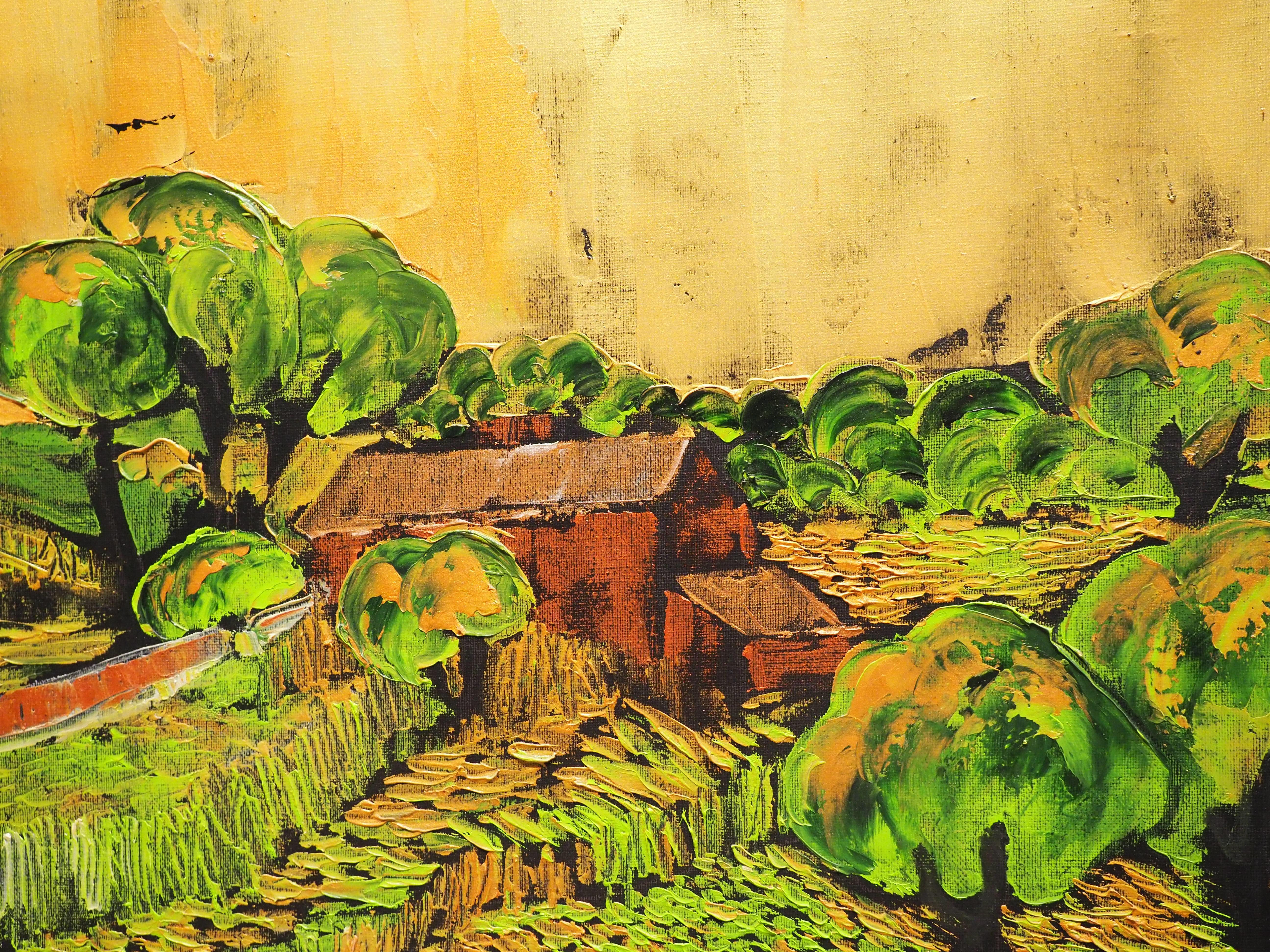 Brooke Major Landscape Painting - Summer Walks Farmhouse