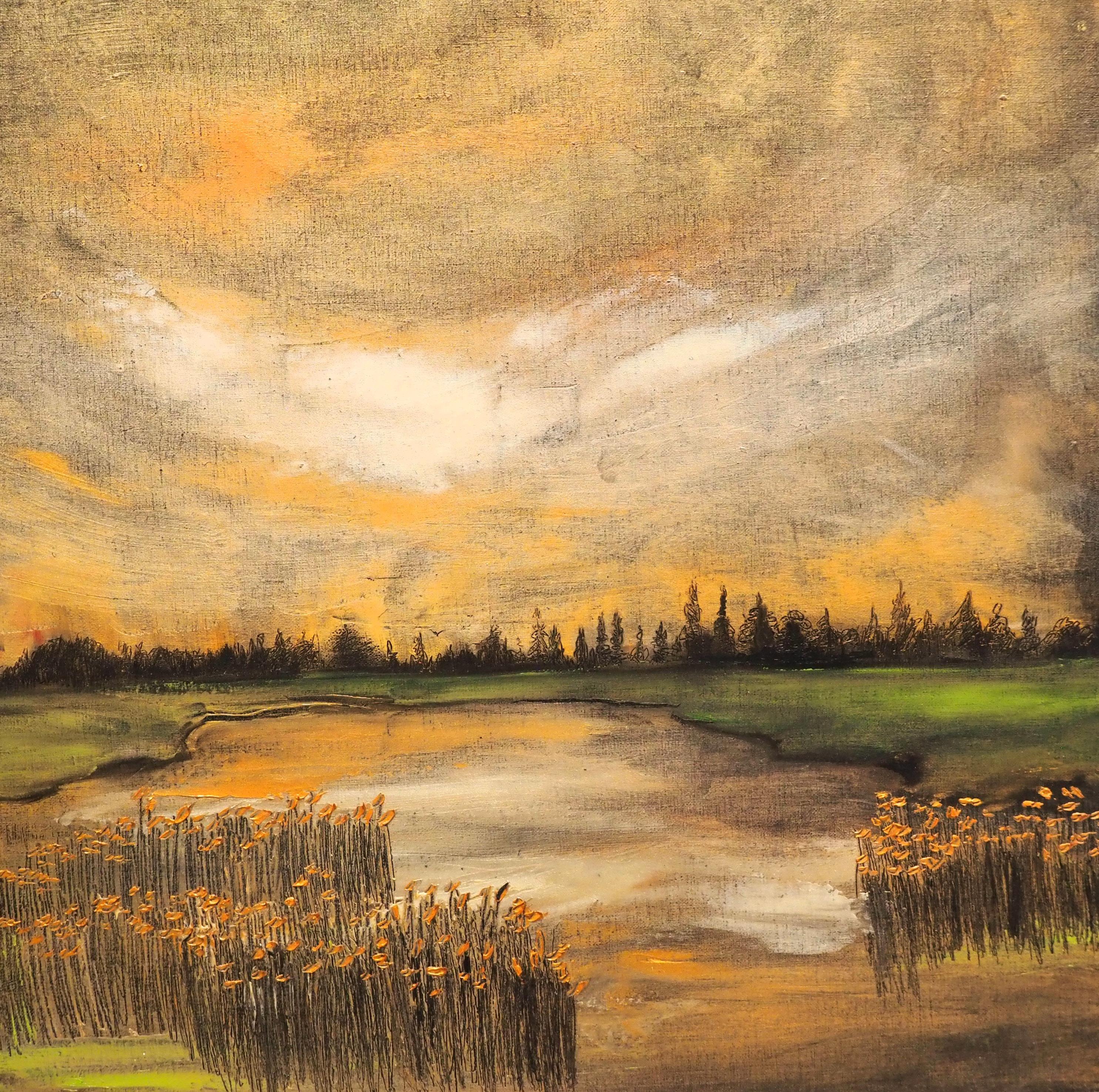 Brooke Major Landscape Painting - The Cotentin Marshes