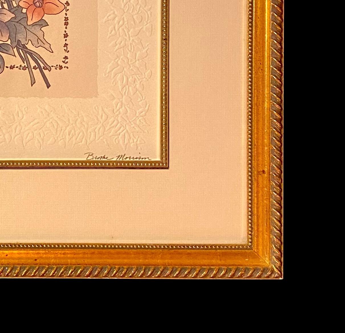 Intagliato a mano Brooke Morrison Stampa litografica ad acquerello Memorie del giardino con titolo e firma in vendita