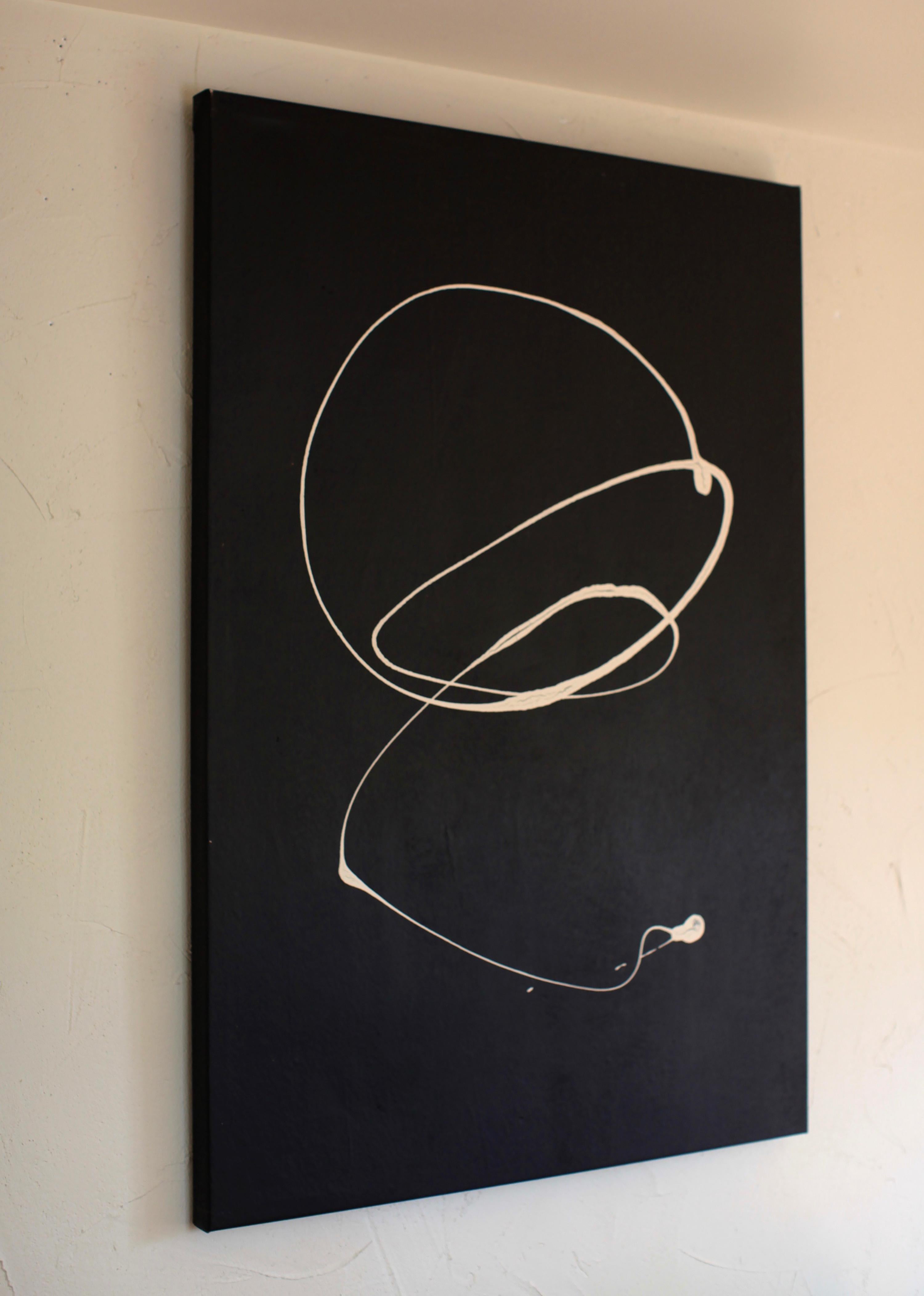 Weinreben (Abstraktes Gemälde) (Schwarz), Abstract Painting, von Brooke Noel Morgan