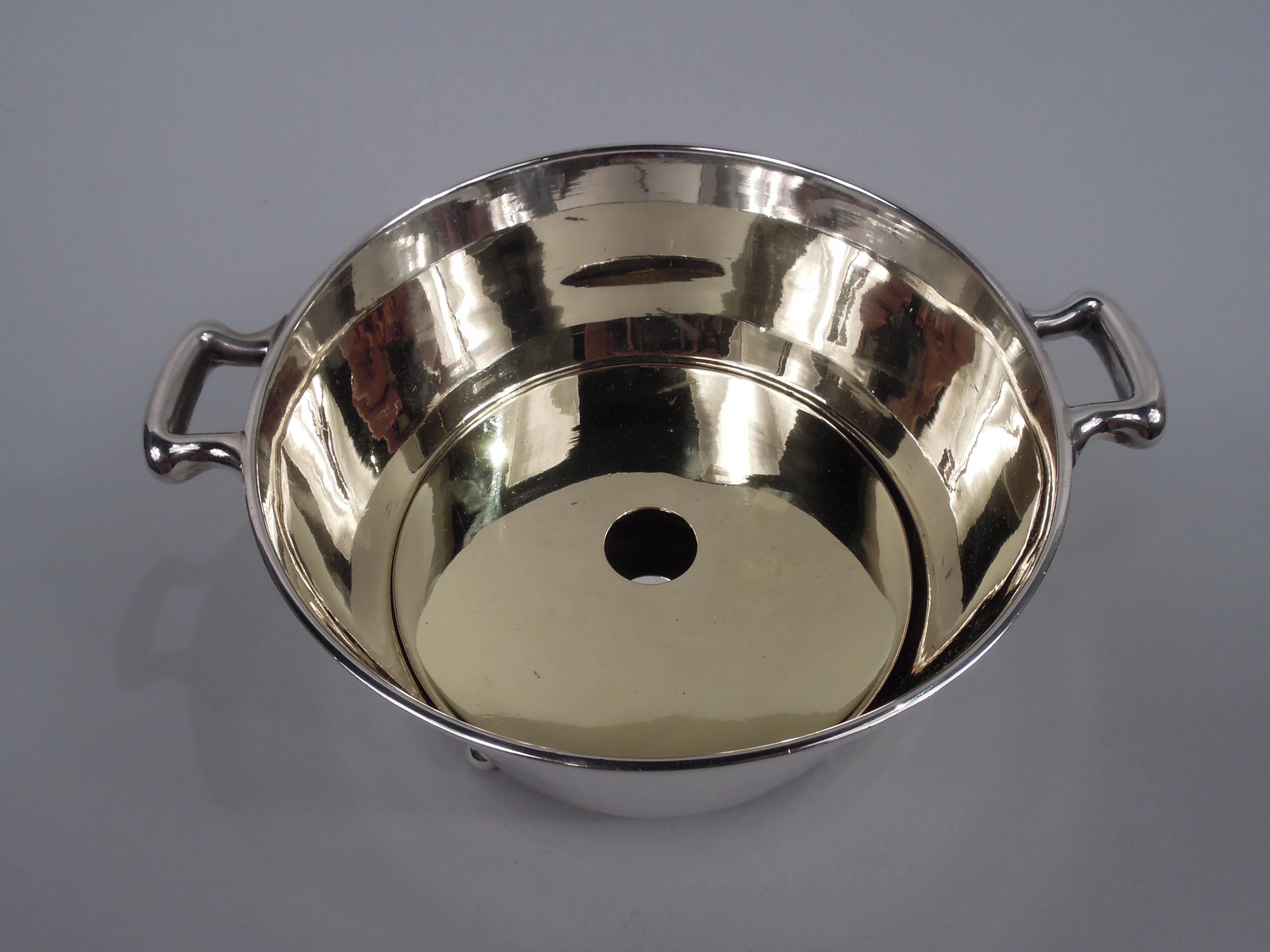 Mid-Century Modern Brooklyn Barware—Midcentury Modern Sterling Silver Ice Bucket For Sale