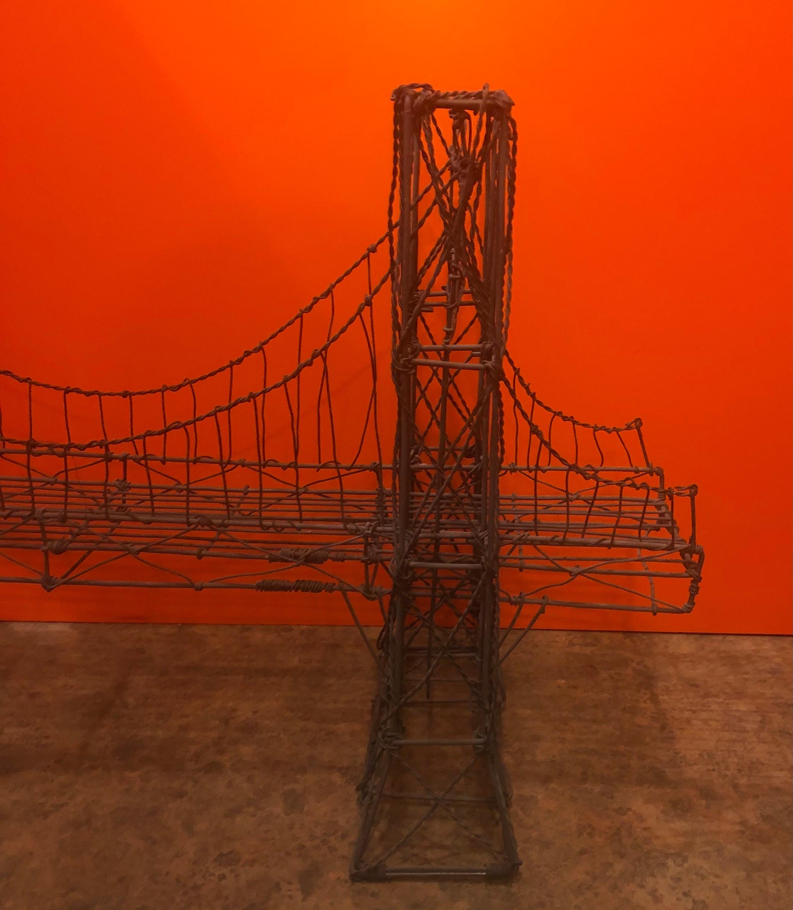 Brooklyn Bridge Brutalist Metal Wire Sculpture 5