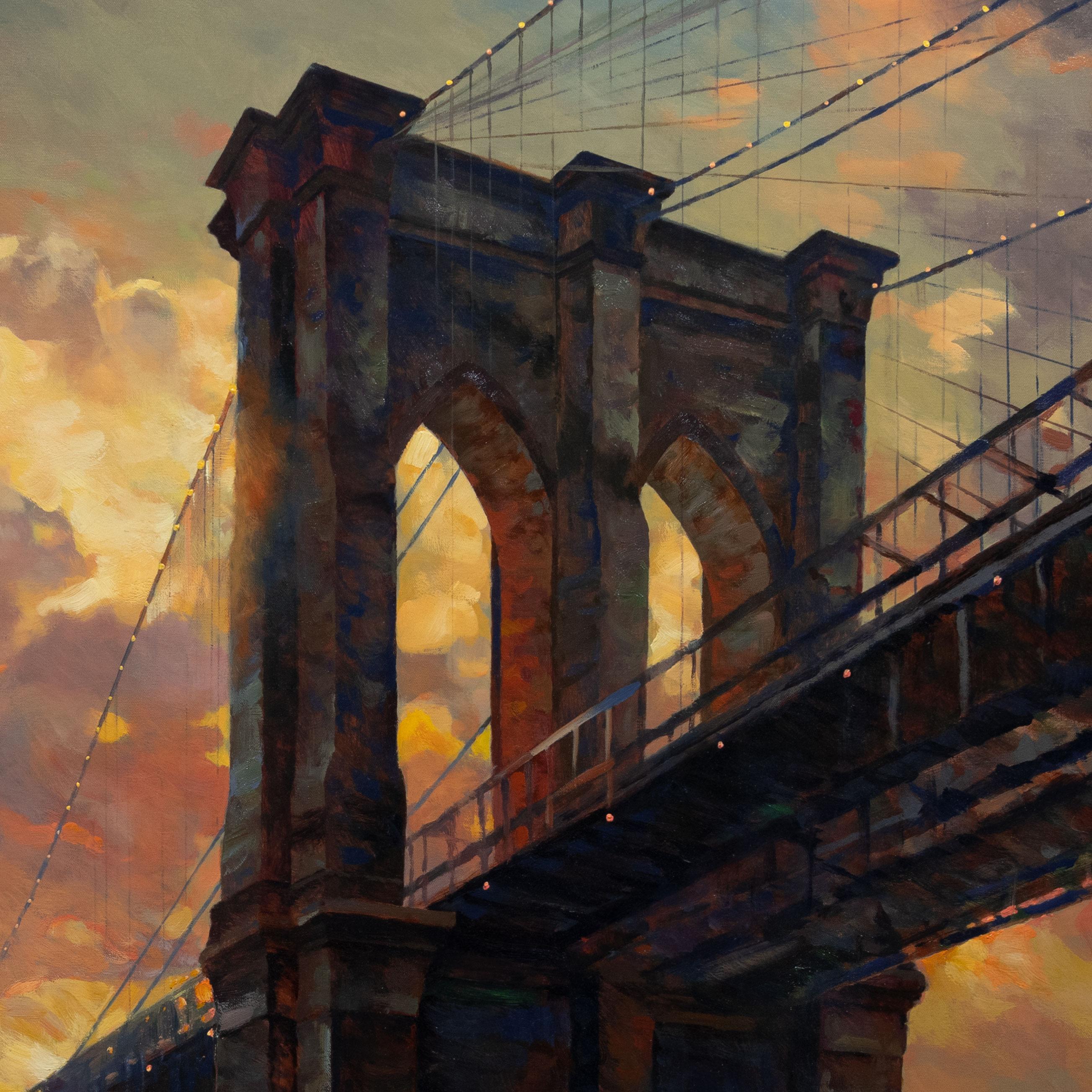 „Brooklyn Bridge“ Original-Ölgemälde von Greg Parker (Handbemalt) im Angebot