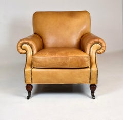 Brooklyn Leather Club Armchair on Casters