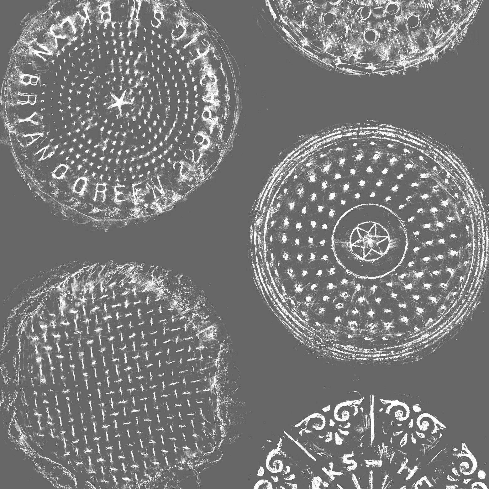 Modern Brooklyn Manhole Printed Wallpaper Blue Manhole Cover For Sale