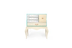 Brooklyn Nightstand with Leather and Glass Detail
