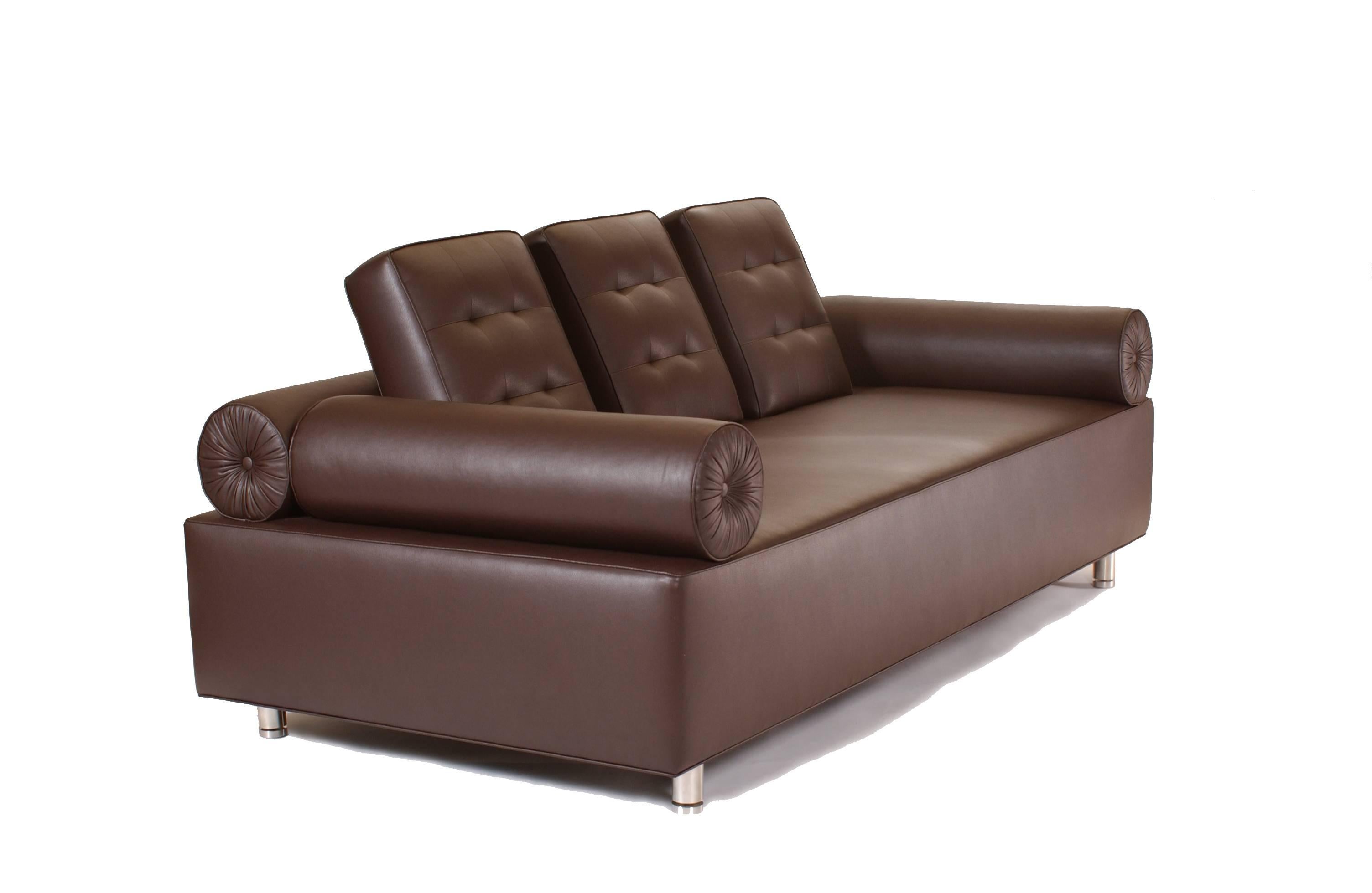 The playful Brooklyn street sofa reflects both the youthful energy and diversity of Brooklyn in its design. Unique features like the separated back cushions and bolster arms make this sofa an individual, like a true Brooklynite.