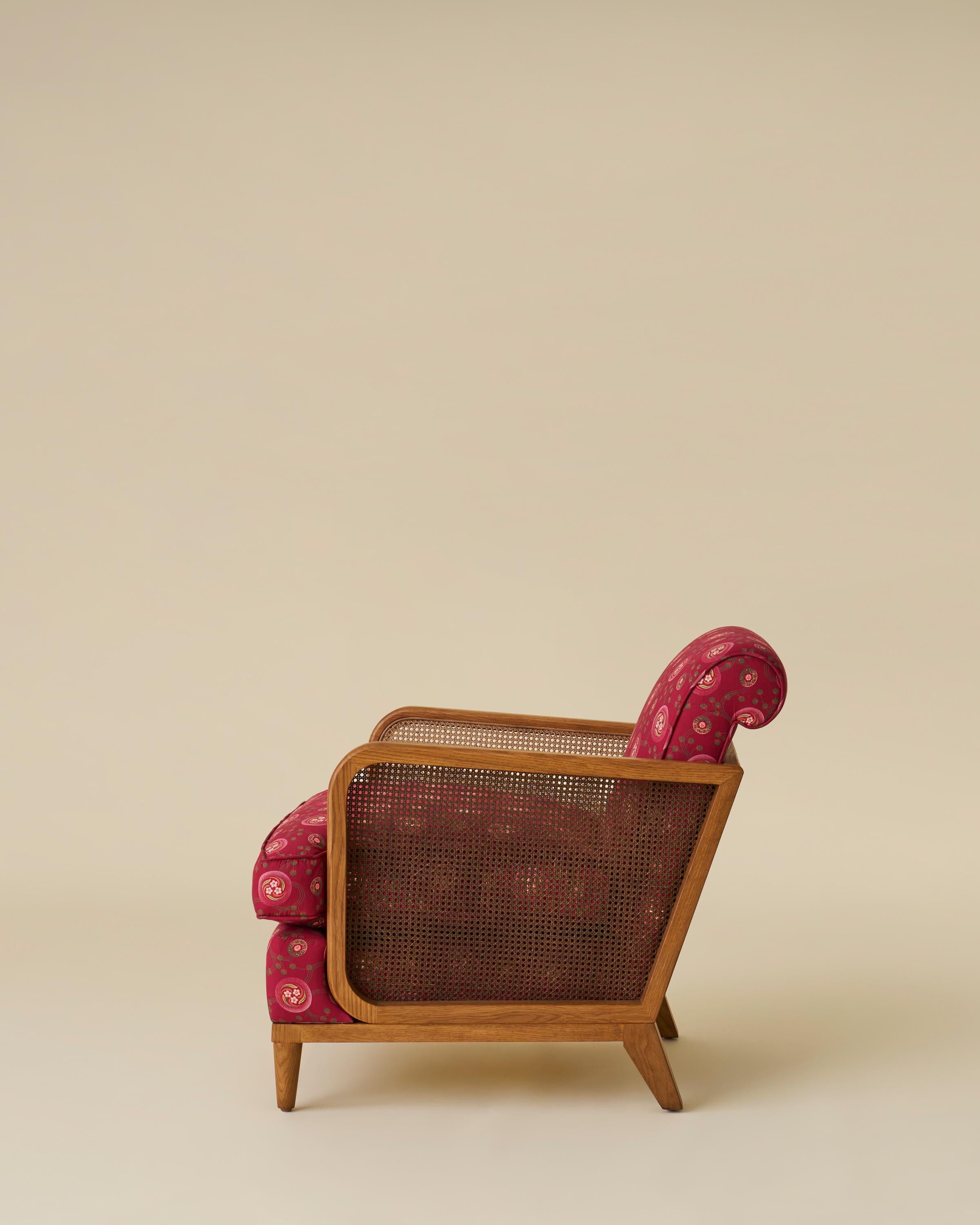 Caning Brooks Armchair, West Haddon Hall Collection For Sale