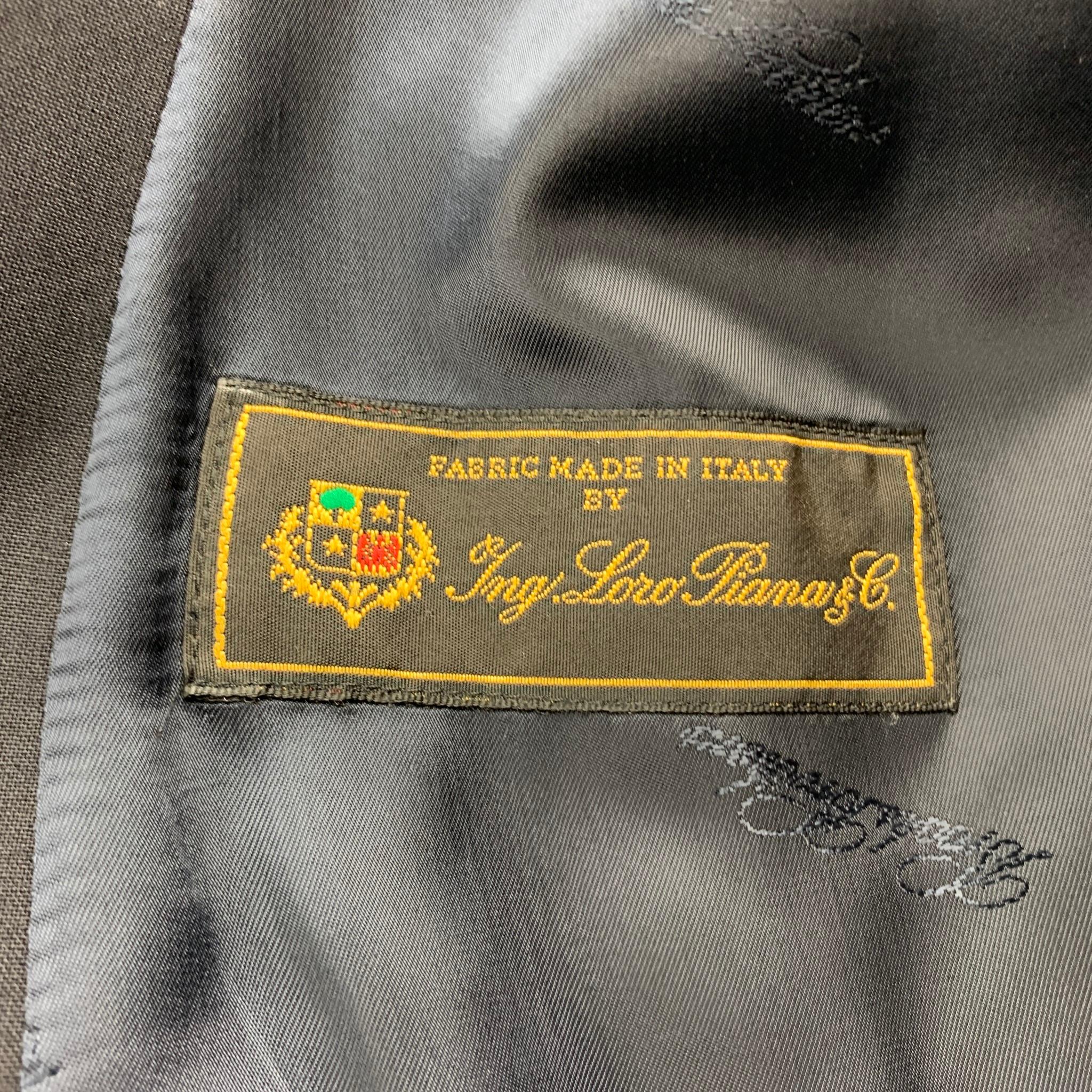 Black BROOKS BROTHERS by LORO PIANA Size 2 Navy Wool Double Breasted Jacket