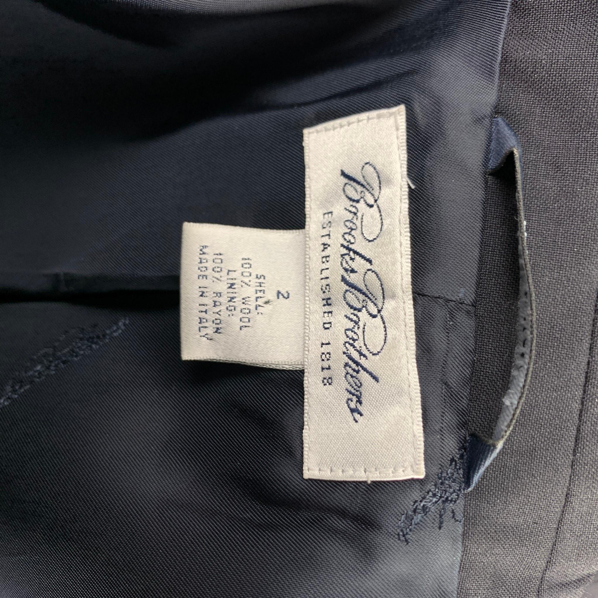 BROOKS BROTHERS by LORO PIANA Size 2 Navy Wool Double Breasted Jacket In Good Condition In San Francisco, CA
