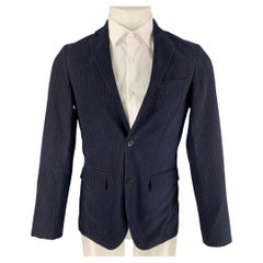 BROOKS BROTHERS Sportmantel aus Baumwolle mit Nadelstreifen in Marineblau, Größe 36