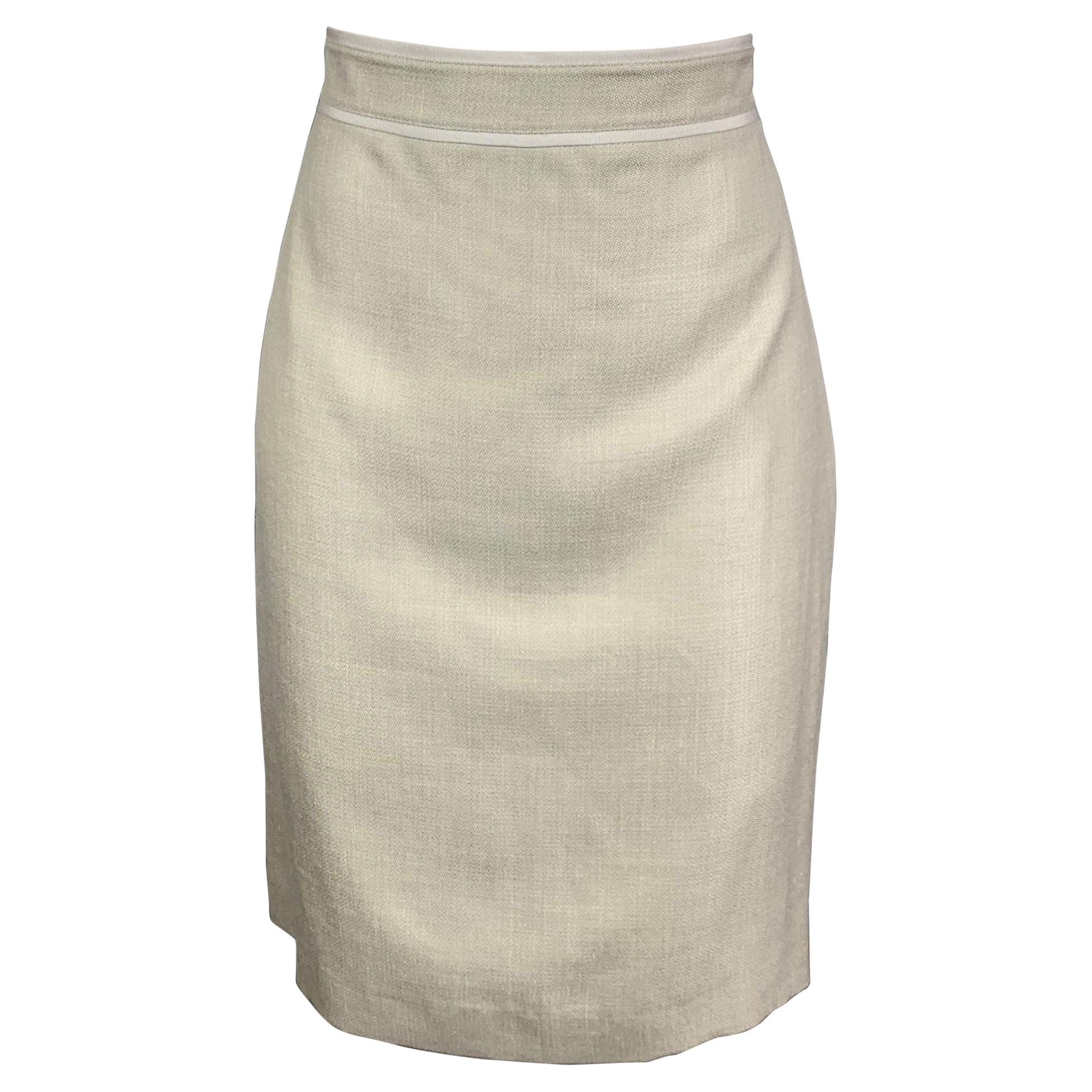 BROOKS BROTHERS Size 6 Light Gray Wool Blend Pencil Skirt