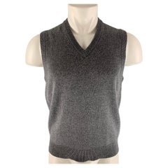 BROOKS BROTHERS Size S Grey Knitted Cashmere V-Neck Vest