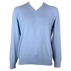 BROOKS BROTHERS Size XL Light Blue Cashmere V-Neck Sweater