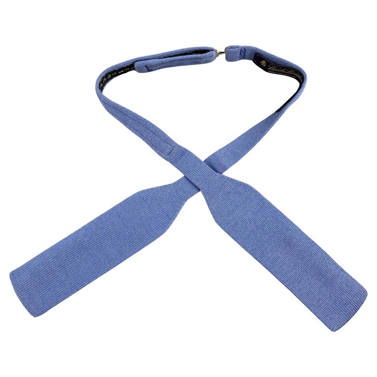 BROOKS BROTHERS Steel Blue Knitted Lana Wool Bow Tie For Sale at 1stDibs