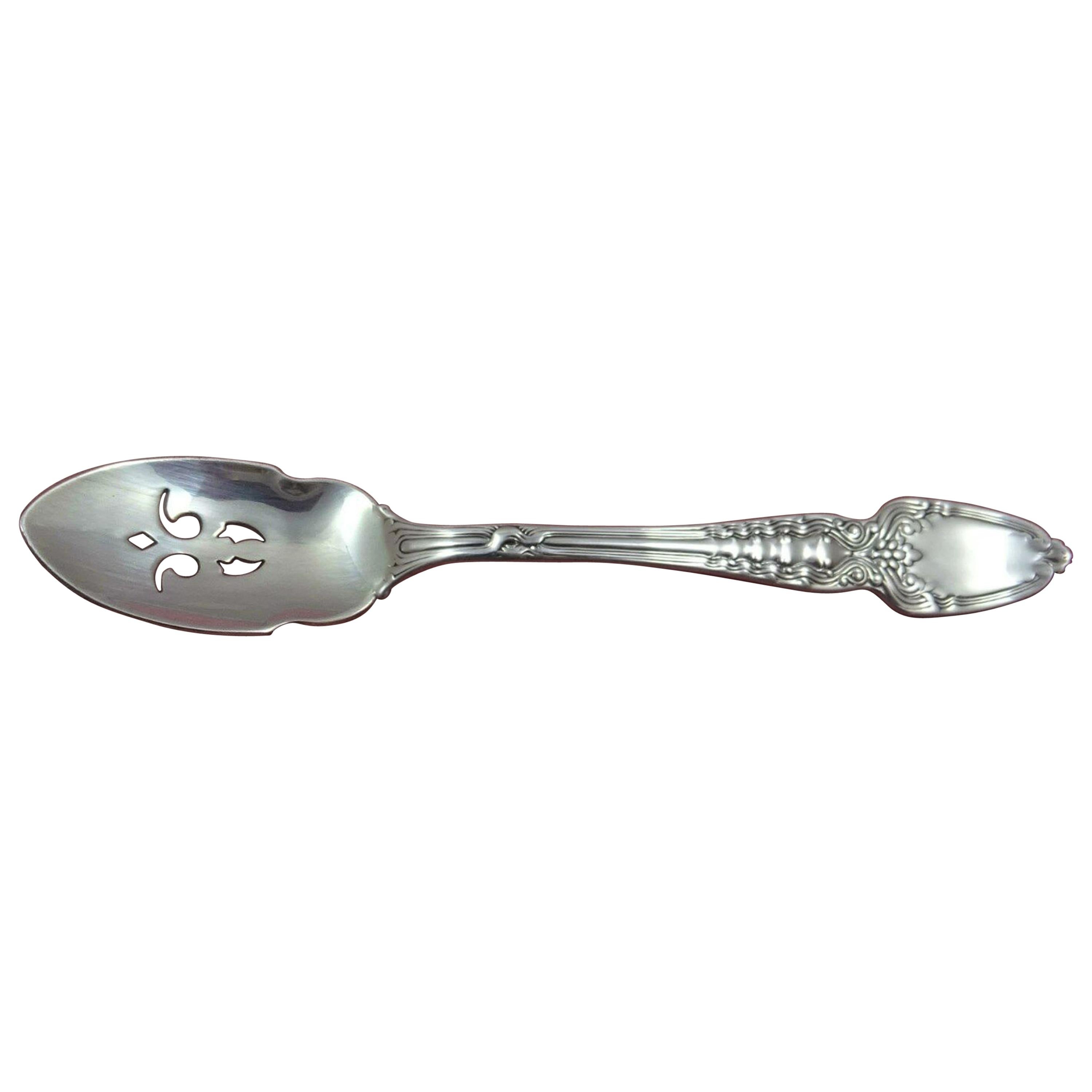 Escoba de maíz de Tiffany 
Co. Cuchara de aceituna de plata de ley perforada personalizada