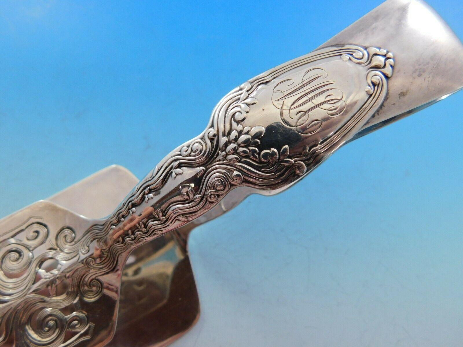20ième siècle Broom Corn par Tiffany & Co. Pince de service à asperges en argent sterling rare