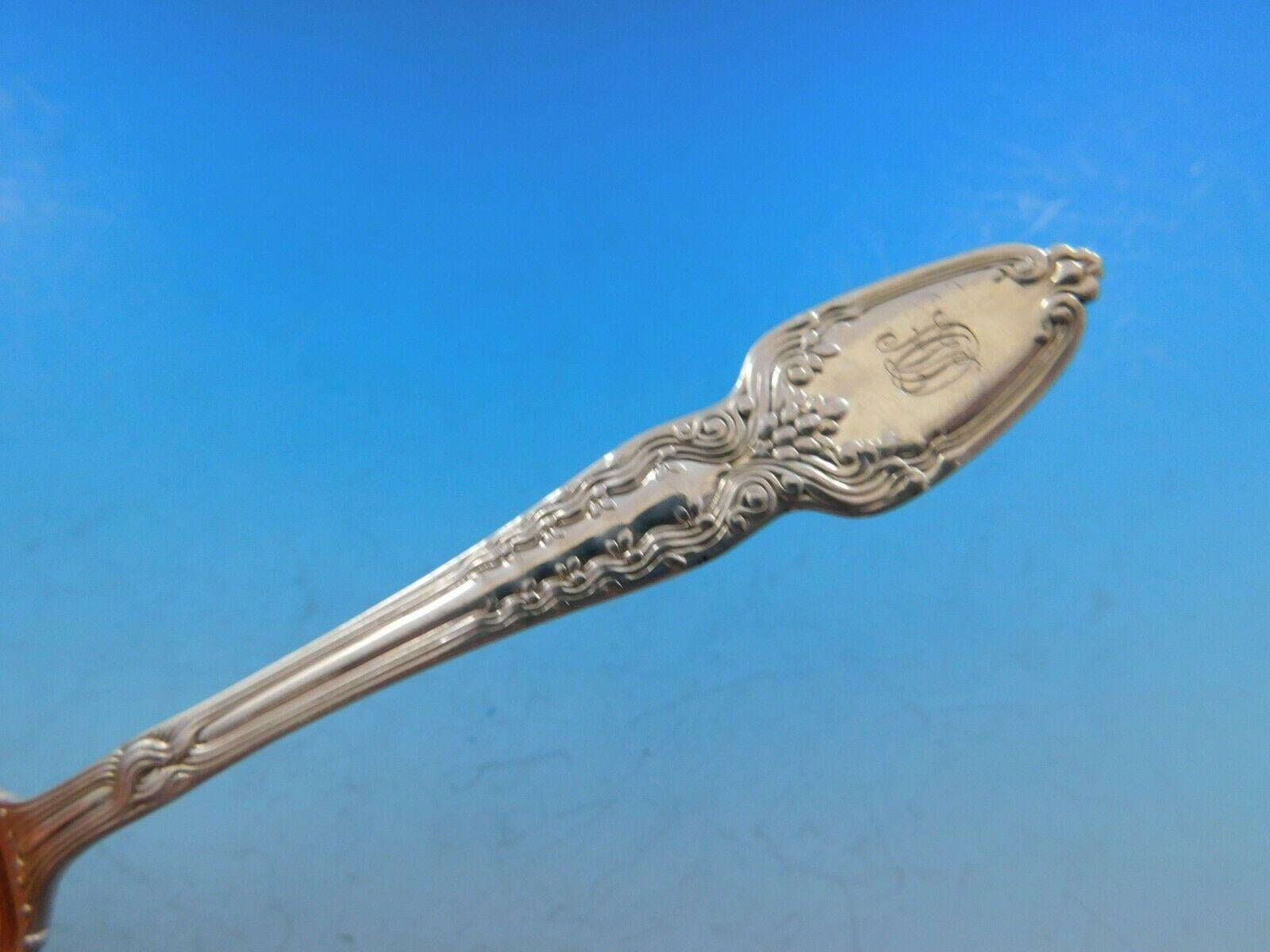 Sterling silver ice cream spoon, plain bowl, gold-washed, 5 3/4