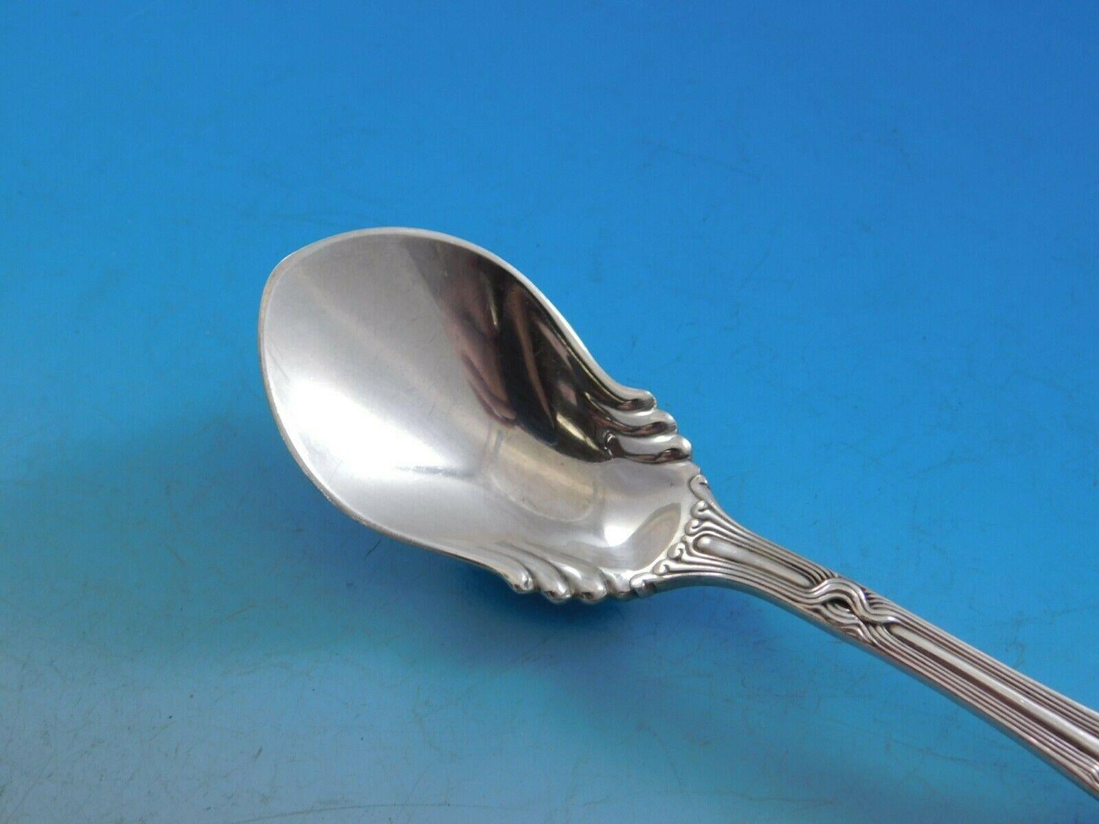 Broom Corn by Tiffany & Co. Sterling Silver Ice Cream Spoon Ruffled In Excellent Condition In Big Bend, WI