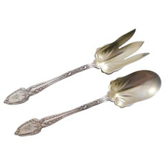 Escoba de maíz de Tiffany & Co. Juego de Servir Ensalada de Plata de Ley Lavada en Oro