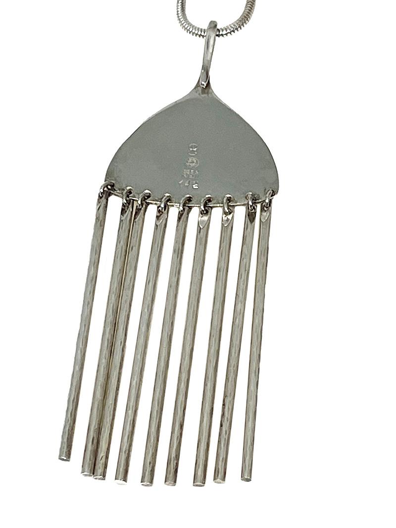 Broom pendant, necklace by Bent Gabriëlsen for Georg Jensen, Denmark 1960s In Good Condition For Sale In Delft, NL