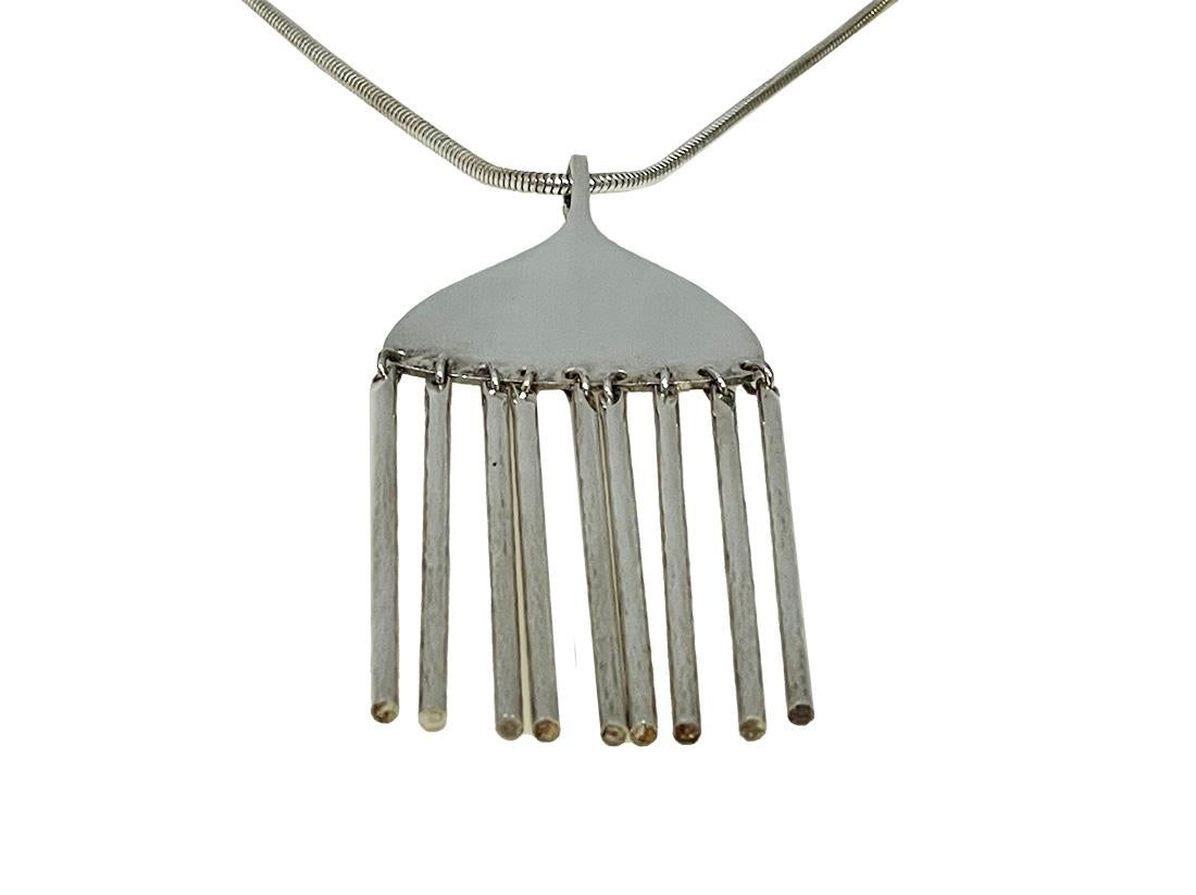 Silver Broom pendant, necklace by Bent Gabriëlsen for Georg Jensen, Denmark 1960s For Sale