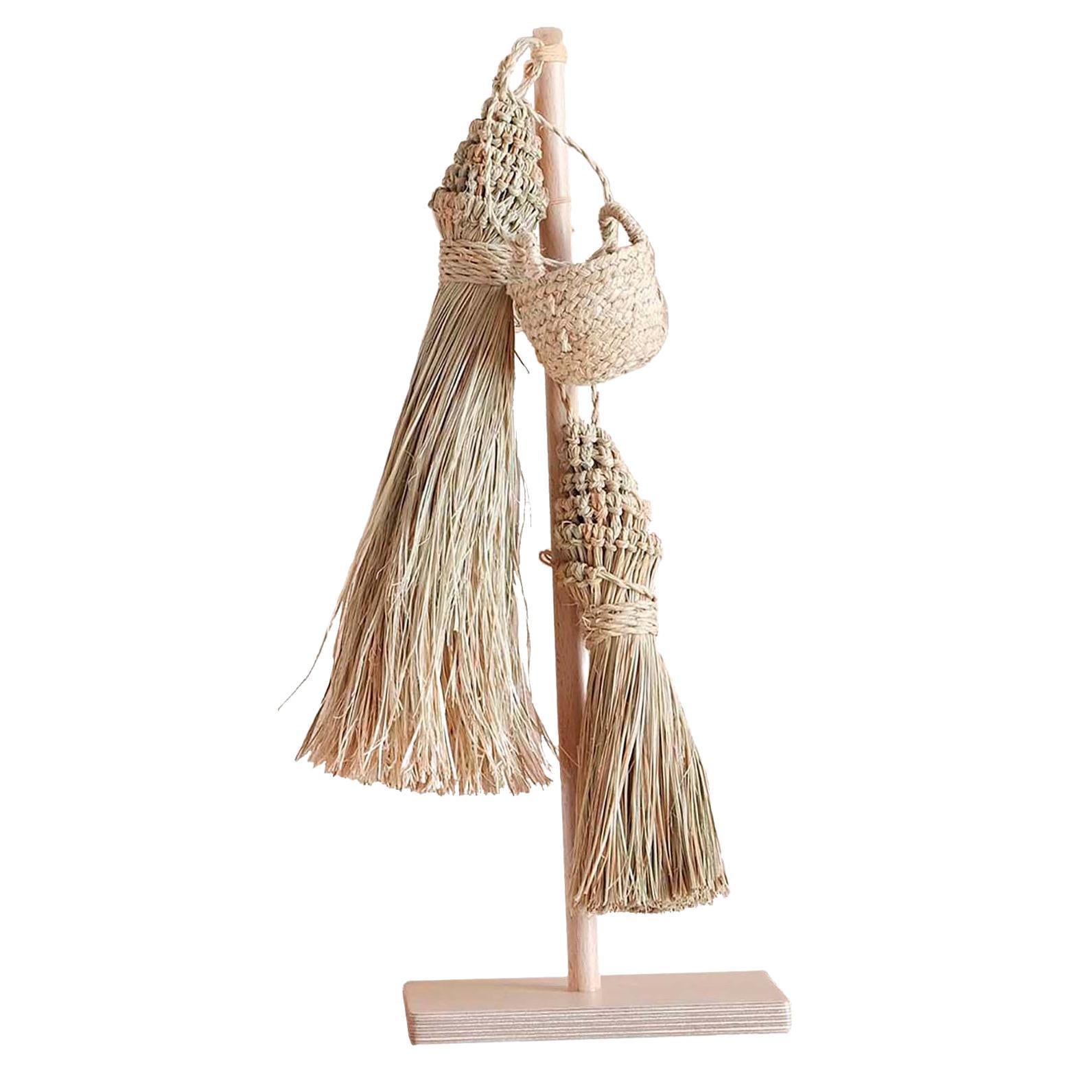 Brooms and basket - Cultural artwork Spanish tradition For Sale