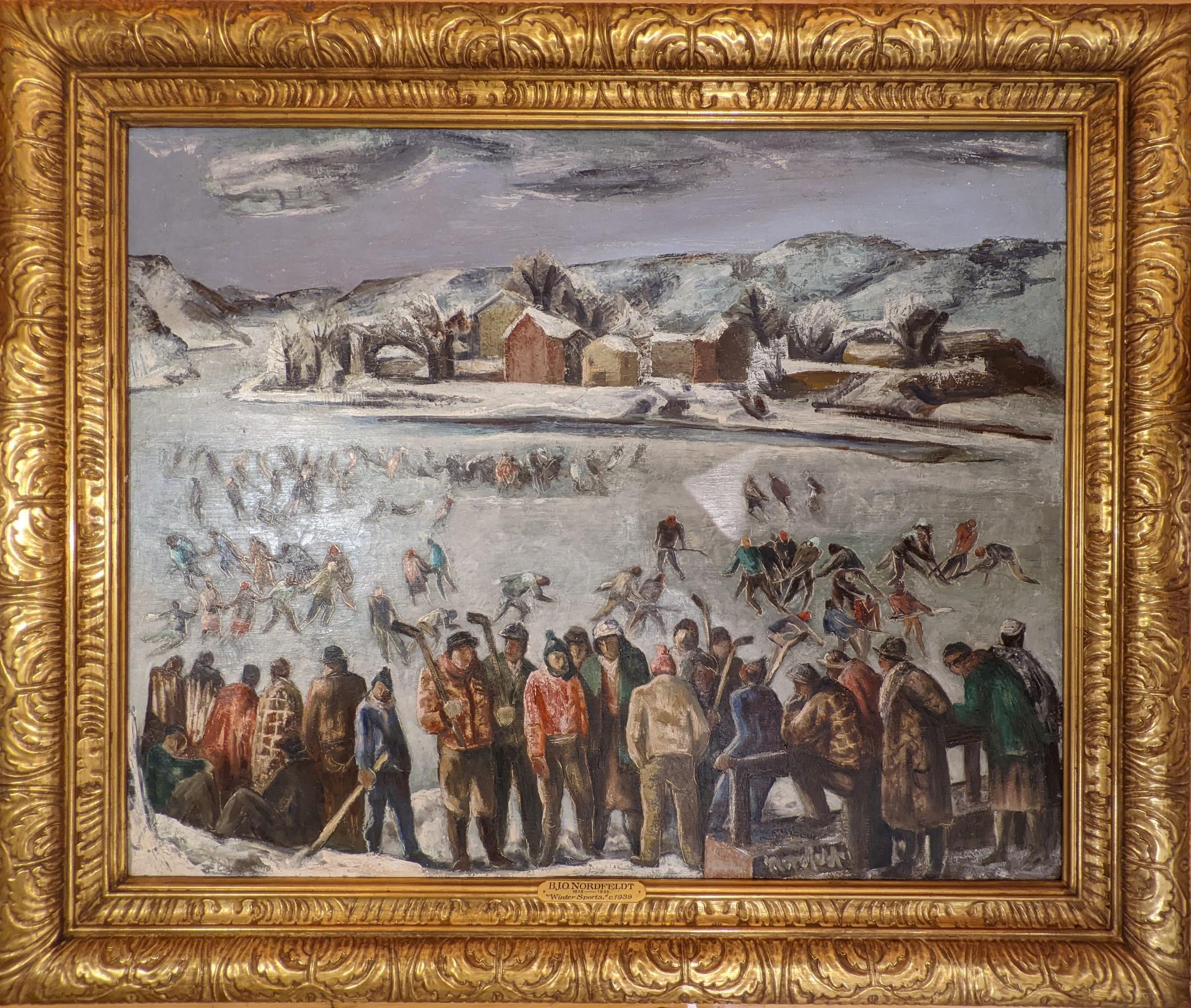 Bror Julius Olsson Nordfeldt Landscape Painting - "Winter Sports"