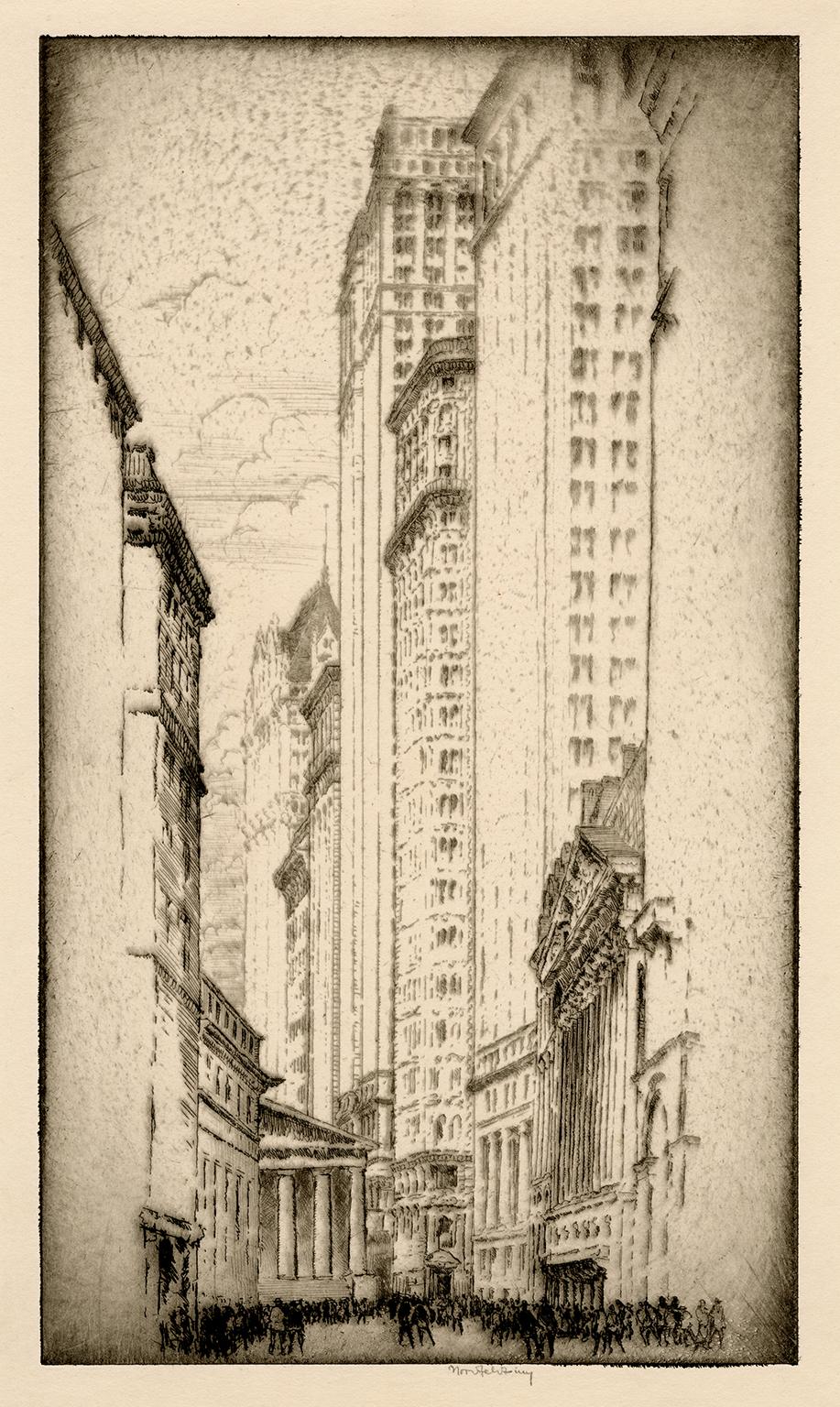 Broad Street (Wall Street) - Print by Bror Julius Olsson Nordfeldt