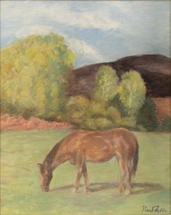 Bror Julius Olsson Nordfeldt (1878-1955) Senza titolo (Cavallo) Olio su tavola firmato