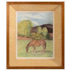 Bror Julius Olsson Nordfeldt (1878-1955) Senza titolo (Cavallo) Olio su tavola firmato