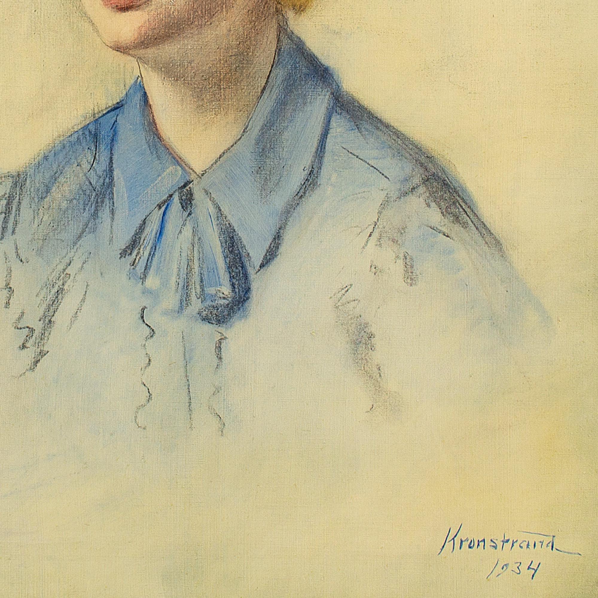 Bror Kronstrand, Portrait Of Brita Söderberg, Oil Painting For Sale 3