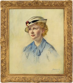 Bror Kronstrand, Portrait Of Brita Söderberg, Oil Painting