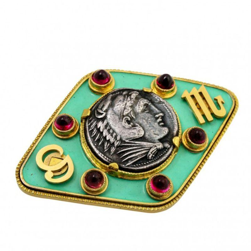 Brosche with an Antique Coin In Fair Condition For Sale In Stuttgart, BW